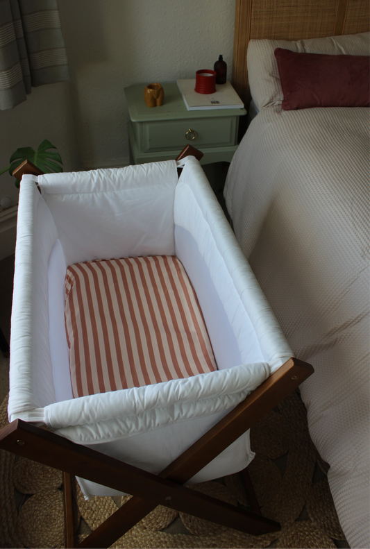 Rhubarb Stripe Bassinet Sheet