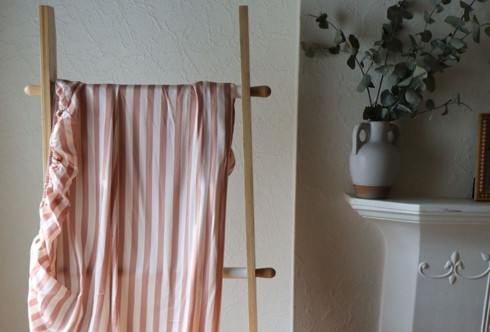 Rhubarb Stripe Bamboo Cotbed Sheet